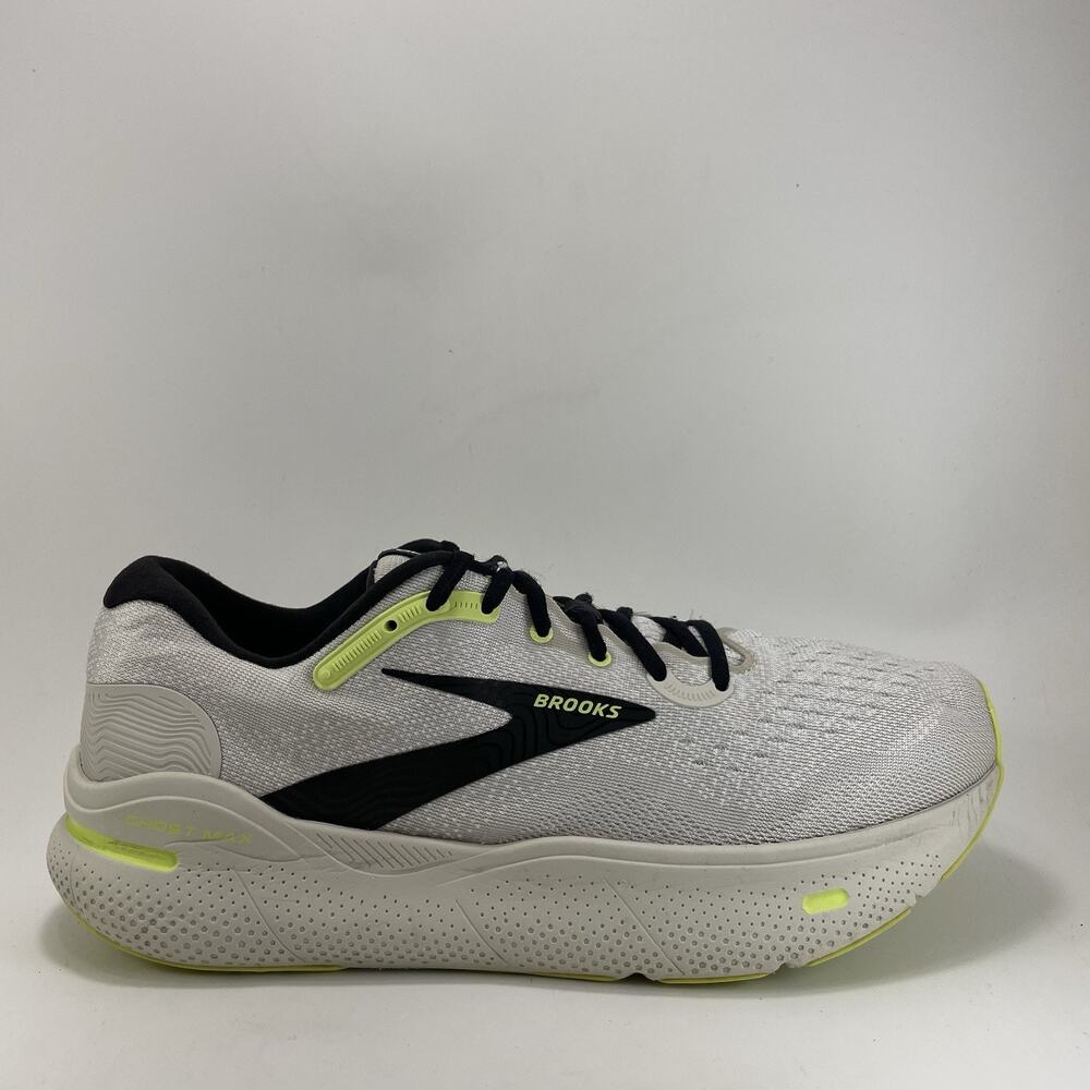 Brooks Ghost Max Athletic Shoes Mens Size 12 White Green Max Cushion Sneakers
